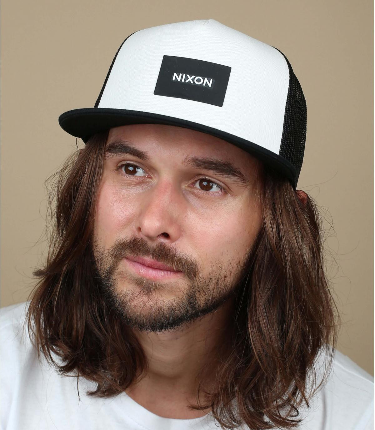 trucker nero bianco Nixon Team Trucker black white